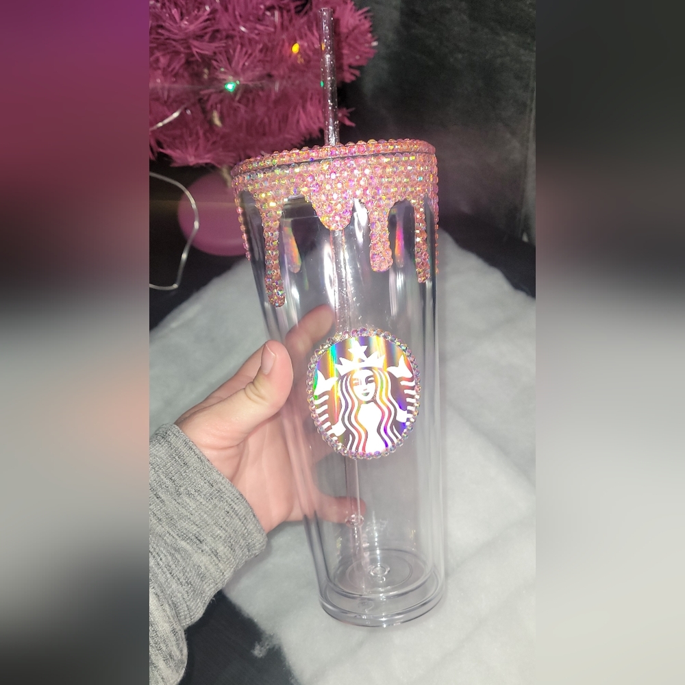 Drip Rhinestone Tumbler
